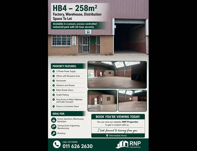 Industrial property to rent in HERIOTDALE